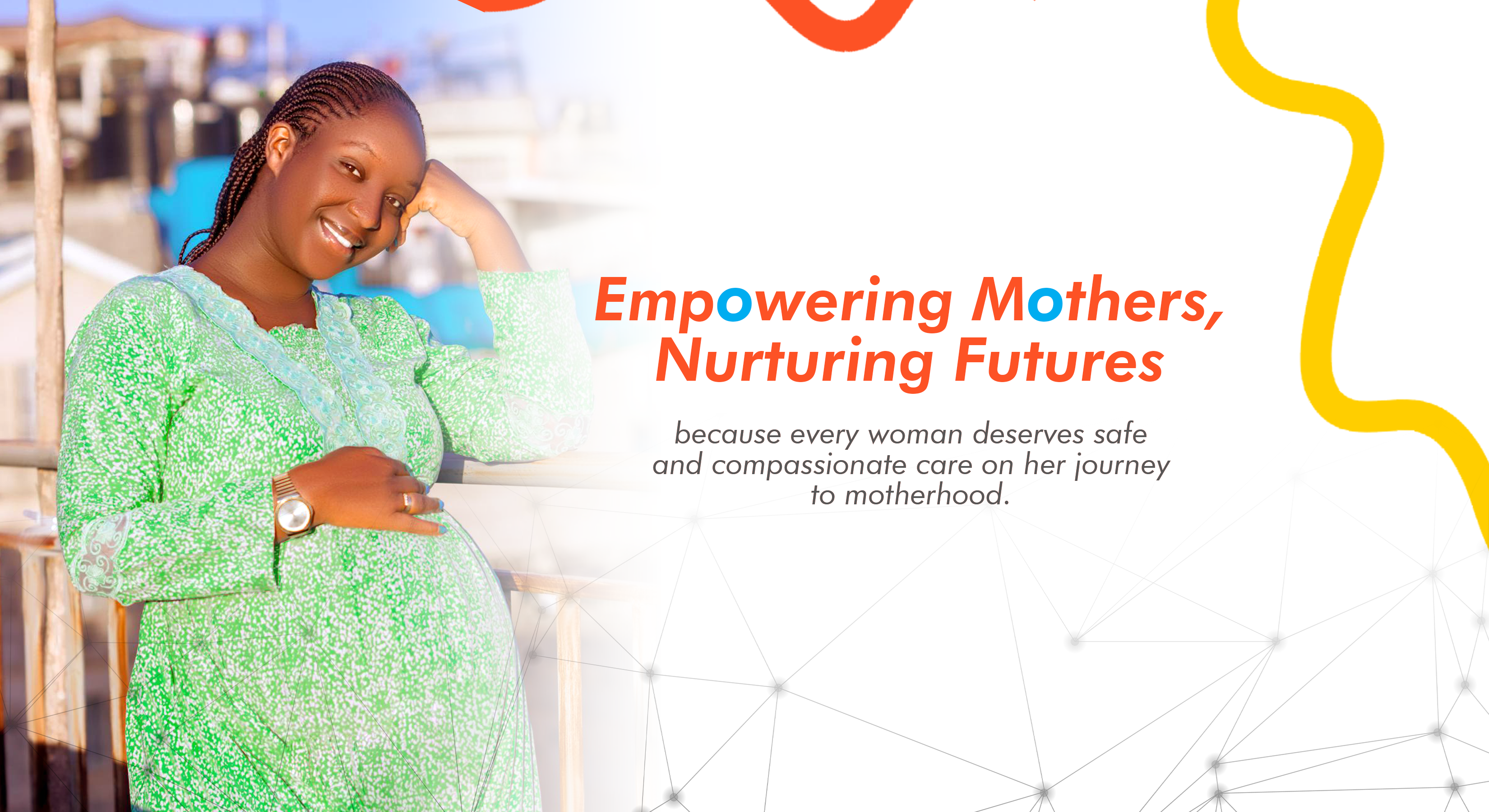 Pregnant woman smiling indoors, symbolizing maternal health, strength, and support for mothers through Sebineza Care Organization.